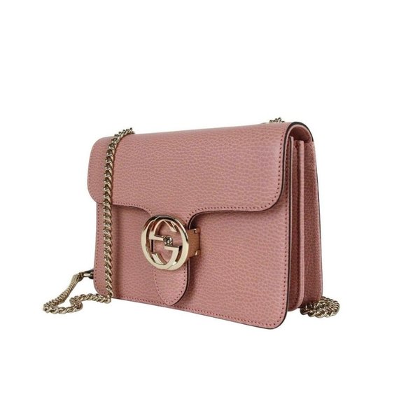 Gucci Soft Pink Leather Interlocking G Crossbody - Picture 3 of 7